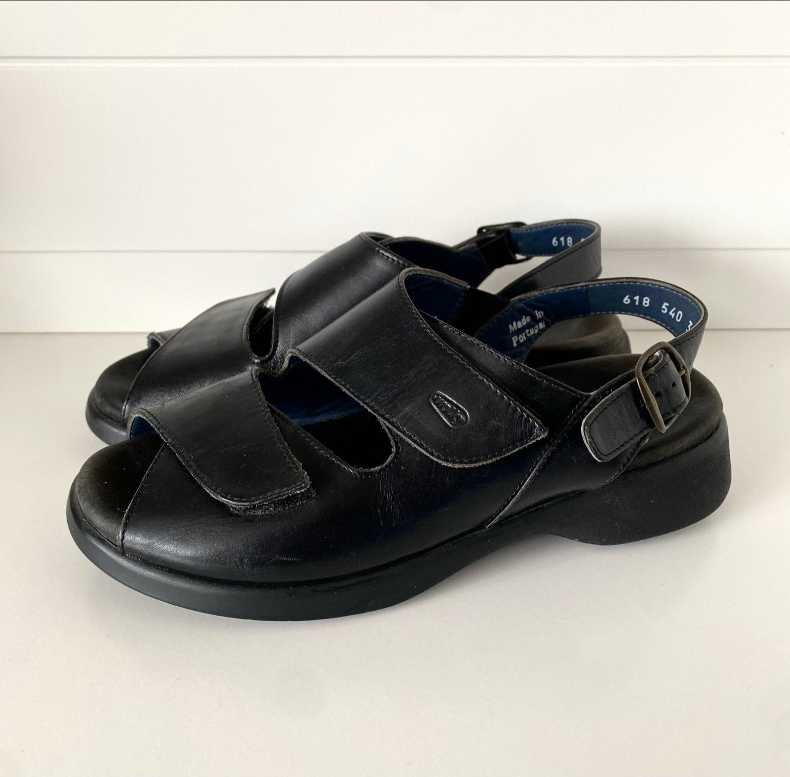 Wolky sandalen maat 38, zwart leer, Ophalen of Verzenden, Zo goed als nieuw, Zwart, Sandalen of Muiltjes