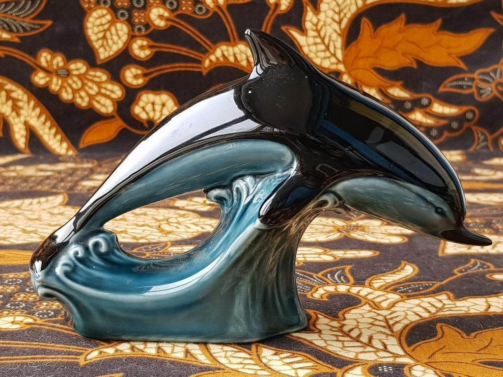Dolfijn mooi oud beeldje uit Engeland van Poole porselein., Ophalen of Verzenden
