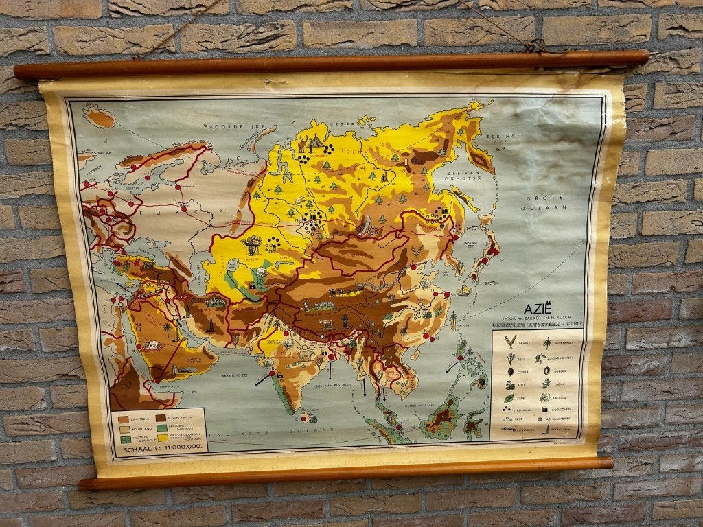 Azië, Bakker en Rusch, Ophalen of Verzenden, Aardrijkskunde
