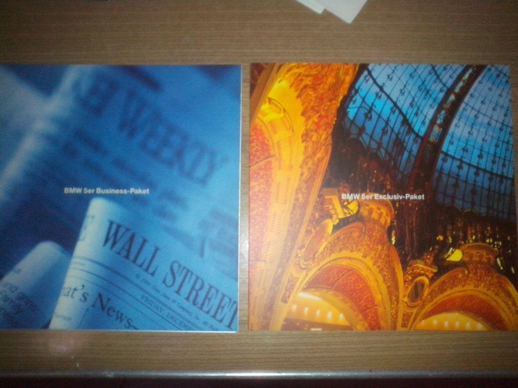 5x BMW 5 E39 brochures folders aktiemodellen varebil N test, Ophalen of Verzenden, BMW