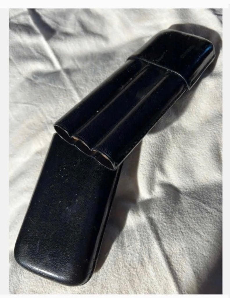 Vintage Sigaren houder, zwart, voor 3 sigaren, 16,5 cm lang, Gebruikt, Overige typen, Ophalen of Verzenden, X