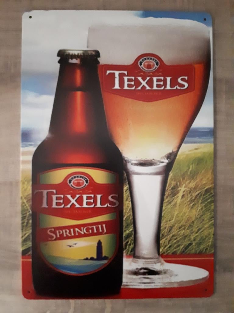 Texels Springtij 20x30 cm Metalen Reclamebord, Verzamelen, Biermerken, Ophalen of Verzenden, Nieuw, Reclamebord, Plaat of Schild