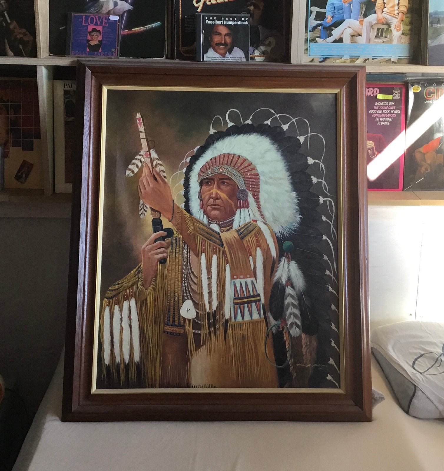 Indianen schilderij, Ophalen, Oorspronkelijke maker, Zo goed als nieuw, Schilderij
