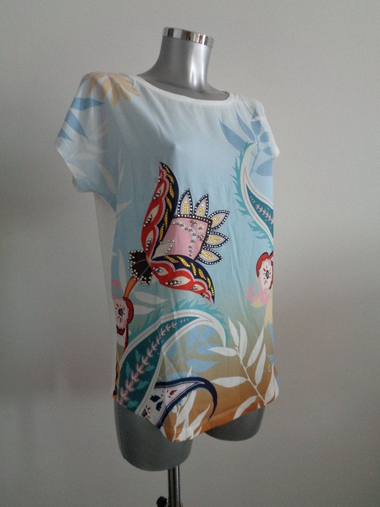 Gaudi Jeans shortsleeve met swarovski XS/S Nieuw, Overige kleuren, Nieuw, Ophalen of Verzenden, Korte mouw