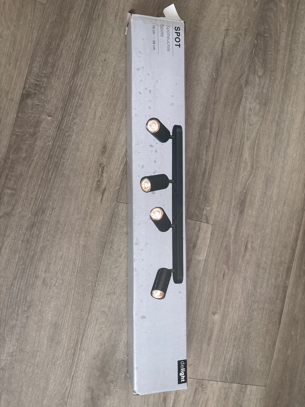 Delight Spotbalk 4-lichts zwart - Nieuw in doos, Ophalen, Overige merken, Nieuw, Geschikt voor plafondmontage