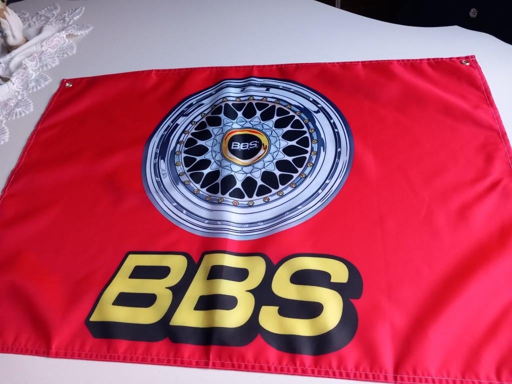 BBS BANNER 122X183 CM GROOT MET BEVESTIGGINGS OGEN BEAUTY, Auto diversen, Wieldoppen, Ophalen of Verzenden, Nieuw