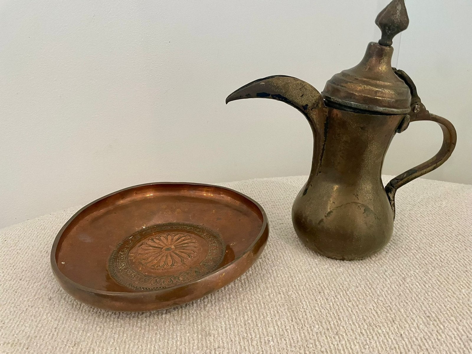 Üit 1880-Ottomaanse traditionele messing of koperen Dallah, Antiek en Kunst, Ophalen of Verzenden