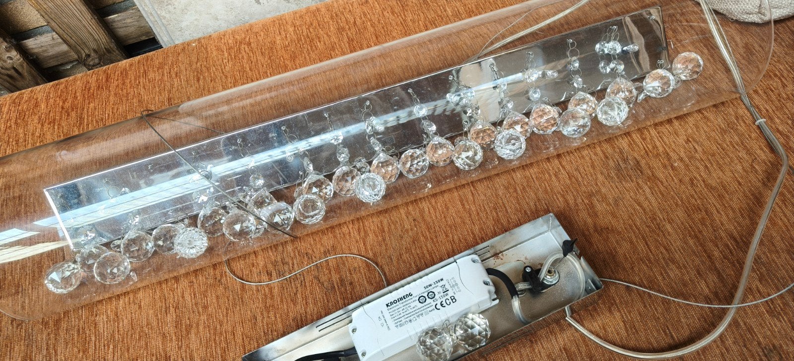 Hang lamp met kristallen bollen, Ophalen of Verzenden