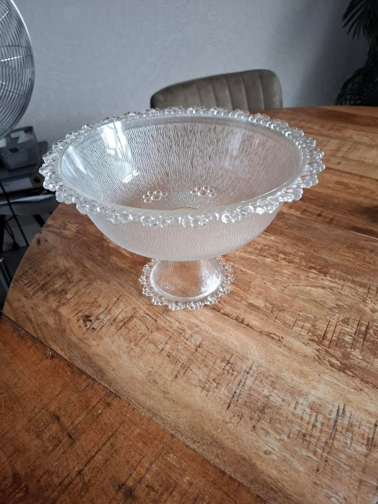Vintage Masserini Barocco Glazen Schaal op Voet – Italië jar, Ophalen of Verzenden