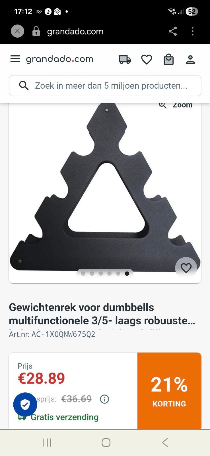 Dumbbell /halter rek voor georganiseerde opslag, Sport en Fitness, Ophalen of Verzenden, Nieuw, Dumbbell