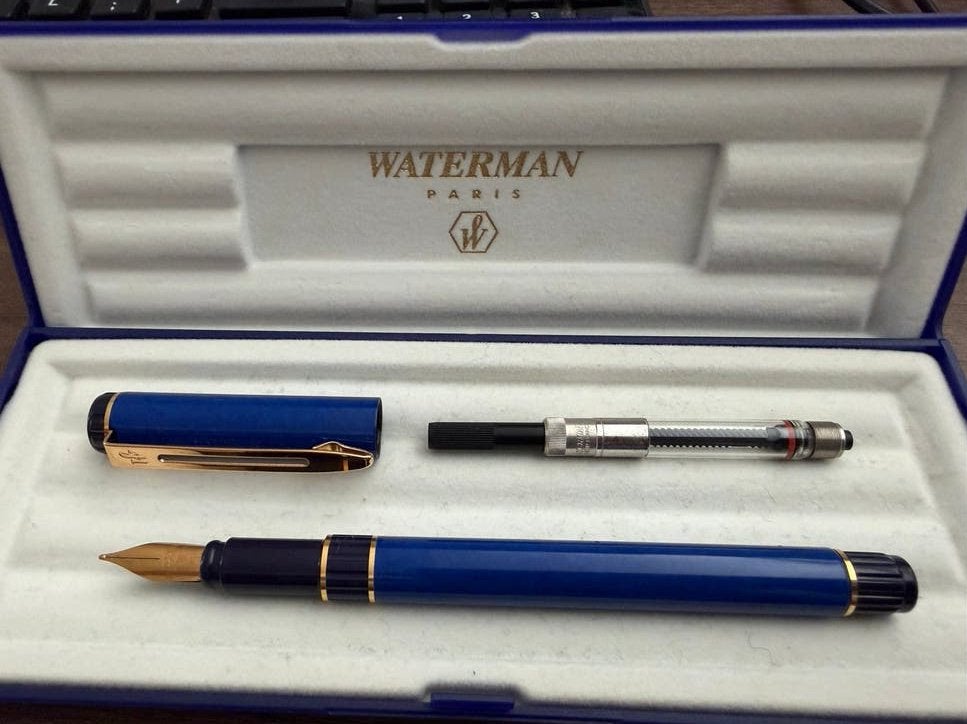 Waterman vulpen Centurion diepblauw, Met doosje, Ophalen of Verzenden, Zo goed als nieuw, Vulpen