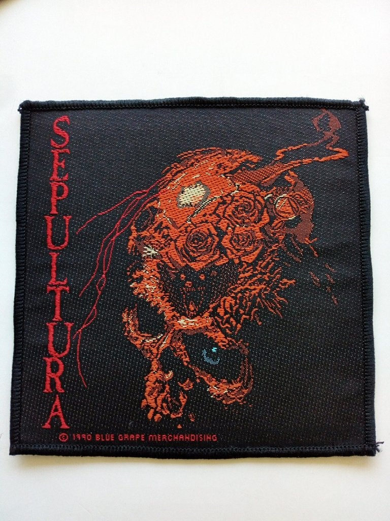 SEPULTURA PATCH 16 VRIJ ZELDZAAM 1990 NIEUW 10X10.5 Soulfly, Verzamelen, Verzenden, Nieuw, Kleding