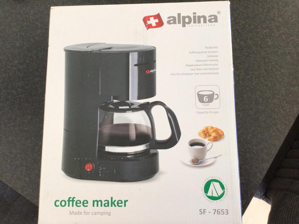 Koffiezetapparaat voor op de camping, Ophalen, Koffiemachine, Gemalen koffie, Zo goed als nieuw
