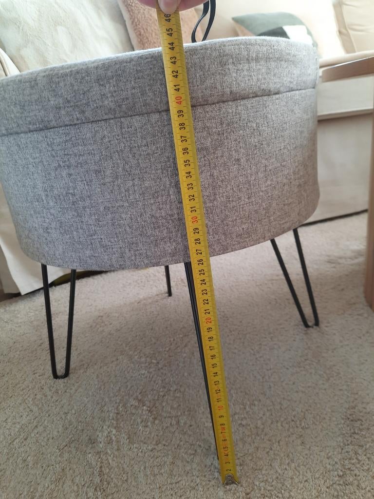 Puff met vakje, Minder dan 50 cm, Rond, Minder dan 50 cm, Ophalen of Verzenden