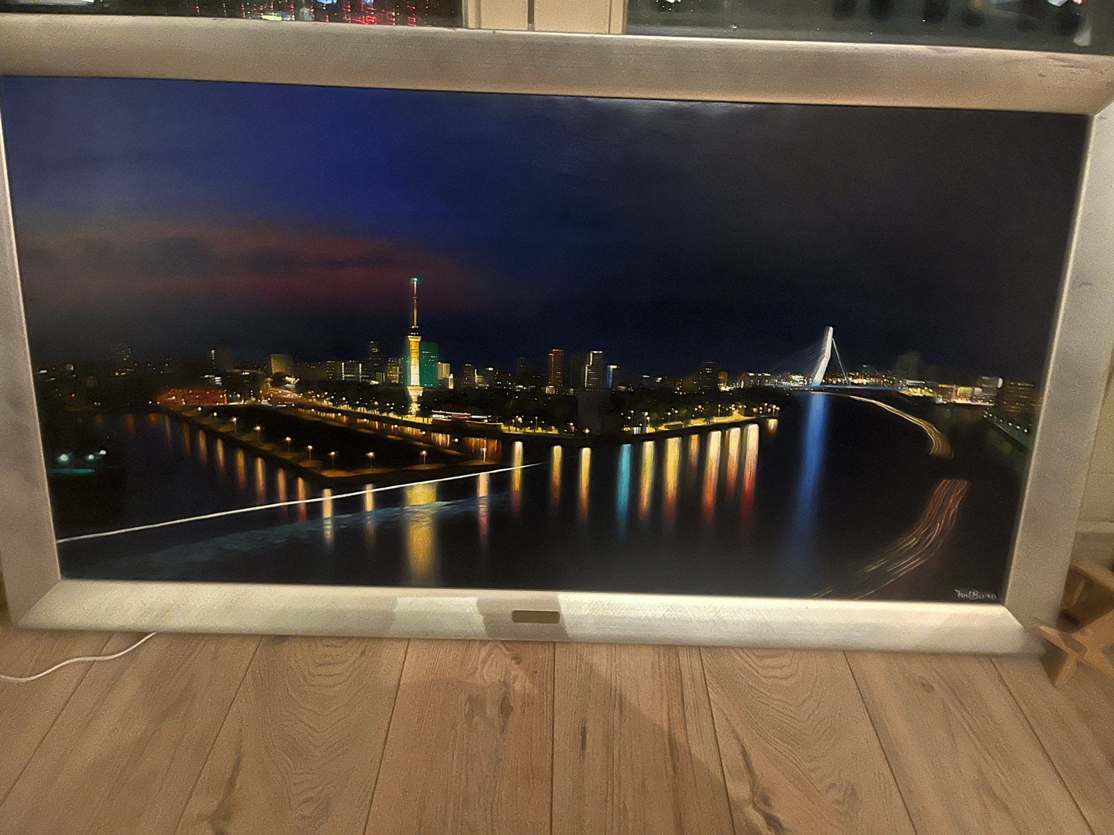Skyline rotterdam schilderij, Ophalen of Verzenden