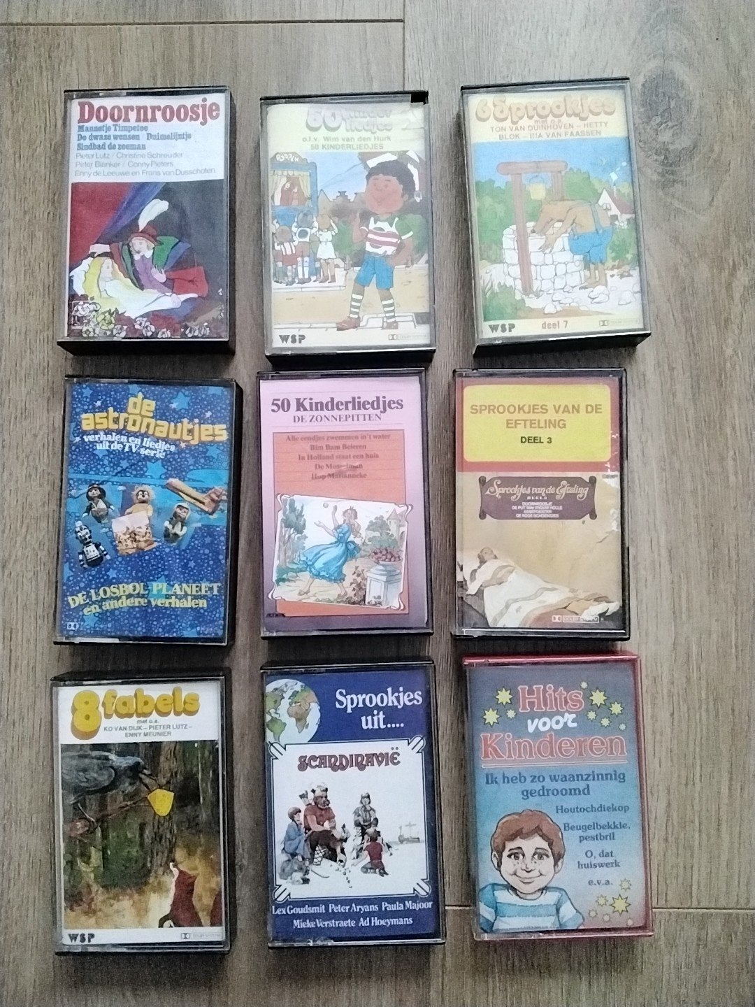 Kinderliedjes en sprookjes cassettebandjes 9x, Ophalen of Verzenden, Gebruikt, Kinderen en Jeugd, 2 t/m 25 bandjes
