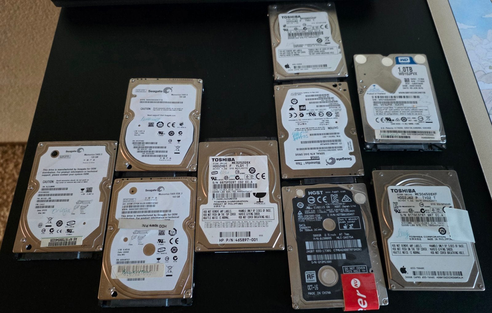 9x HDD Sata Harde Schijven (120GB - 1TB), Intern, Gebruikt, 120GB, 160GB, 320GB, 500GB, 1TB, Ophalen of Verzenden
