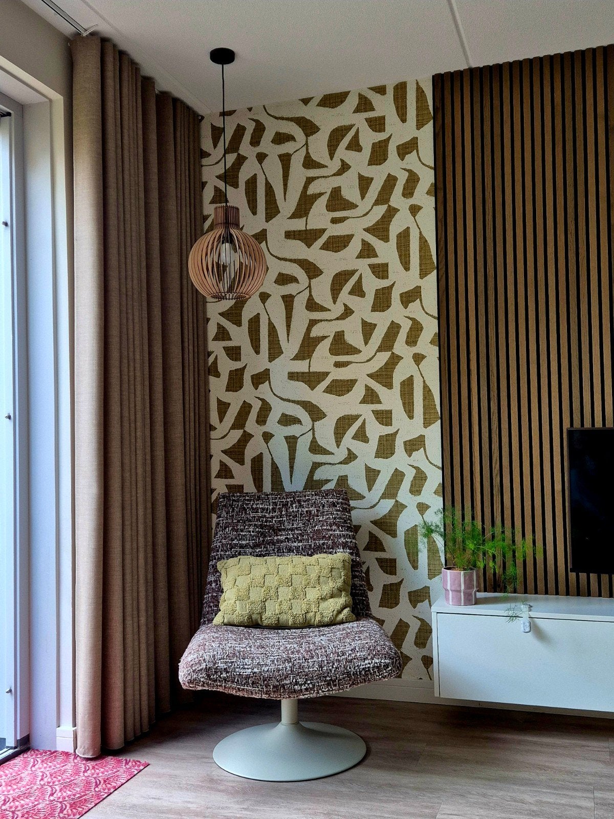 Reststuk 4 meter Casamance Cana Modernismo behang, Ophalen of Verzenden, Minder dan 10 m²
