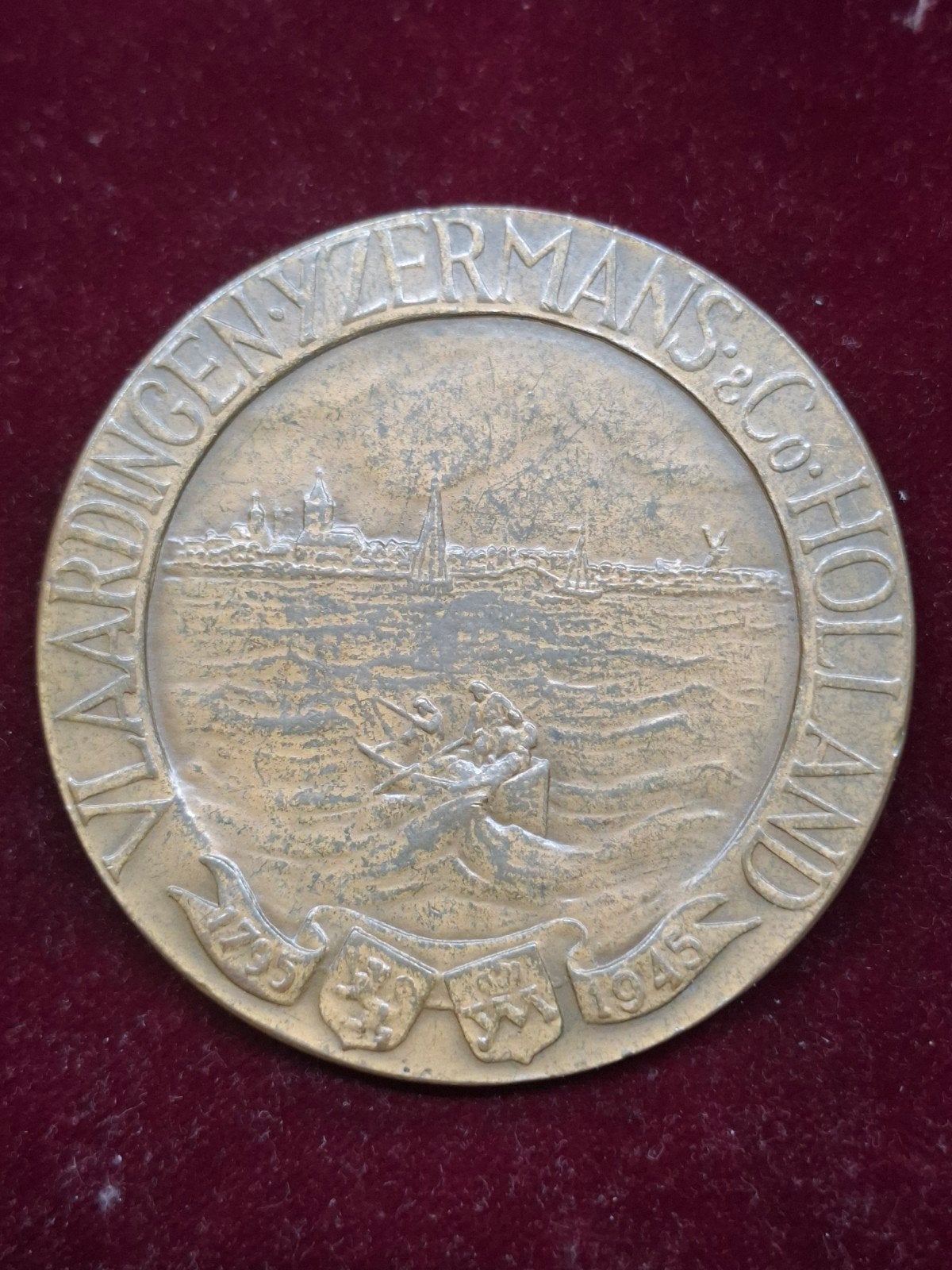 Historische Penning Yzermans & Co Vlaardingen 1795-1945, Ophalen of Verzenden, Overige materialen
