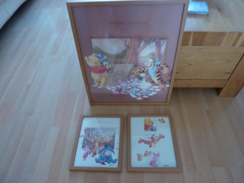 3 disney schilderijen groot en klein, Ophalen of Verzenden, Overige figuren, Zo goed als nieuw