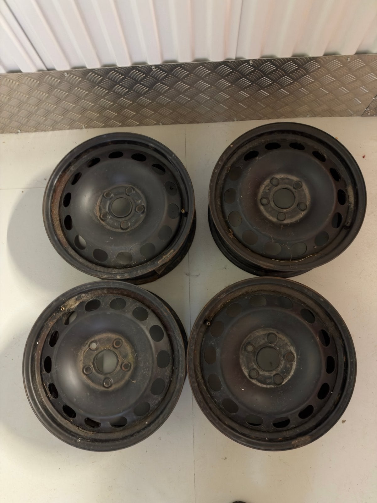 Set van 4 stalen velgen - 15 inch, Ophalen, Gebruikt, 15 inch, Velg(en)