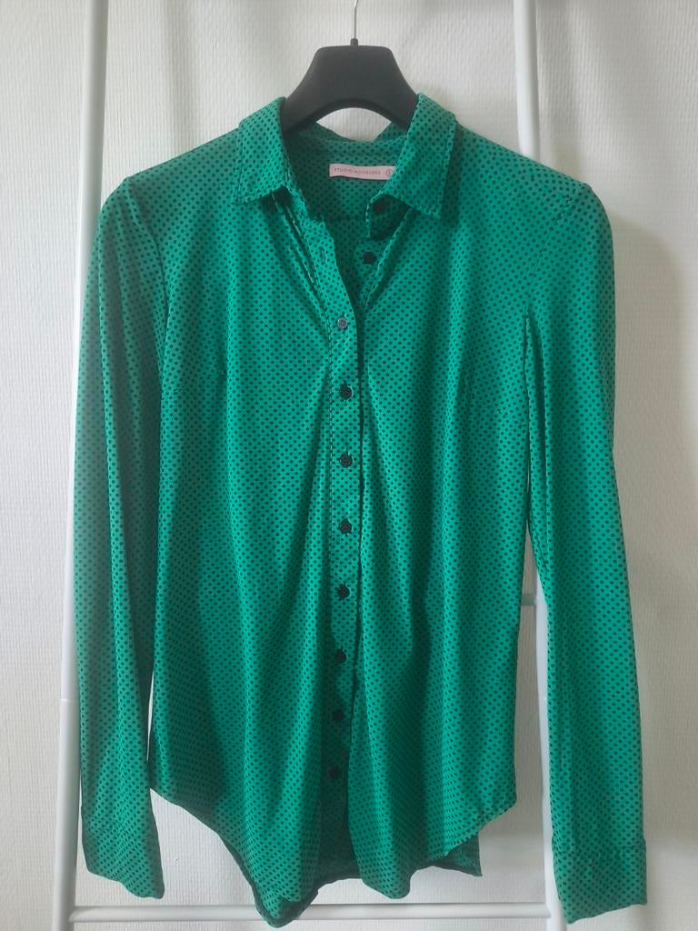 Studio Anneloes Poppy blouse groen polka dots maat S, Studio Anneloes, Ophalen of Verzenden, Zo goed als nieuw, Maat 36 (S)