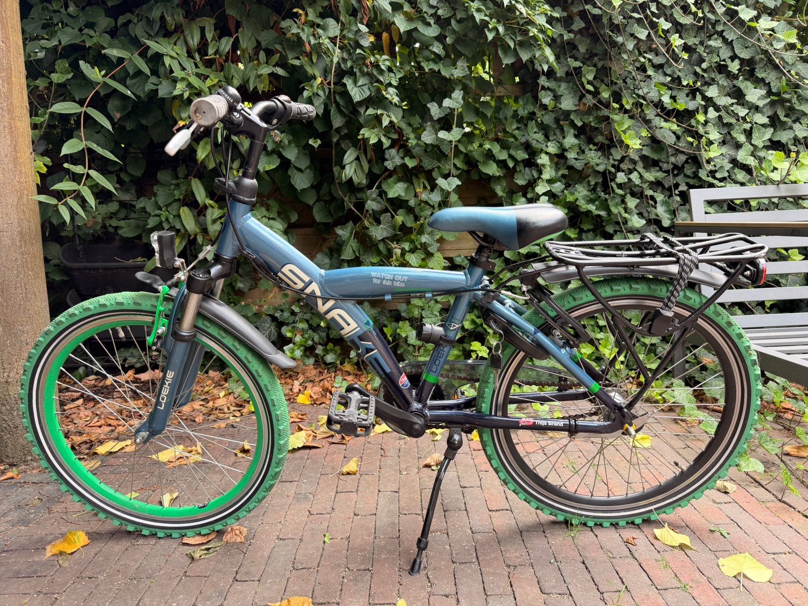 Loekie Snake kinderfiets 22 inch, nette kinderfiets!, Fietsen en Brommers, Ophalen, 22 inch, Gebruikt, Velgrem
