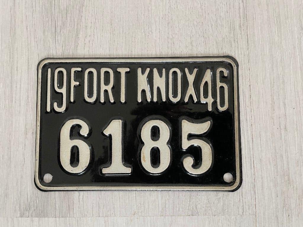 1946 zeldzame FORT KNOX Kentucky KENTEKENPLAAT, Verzamelen, Verzenden, Gebruikt, Auto's