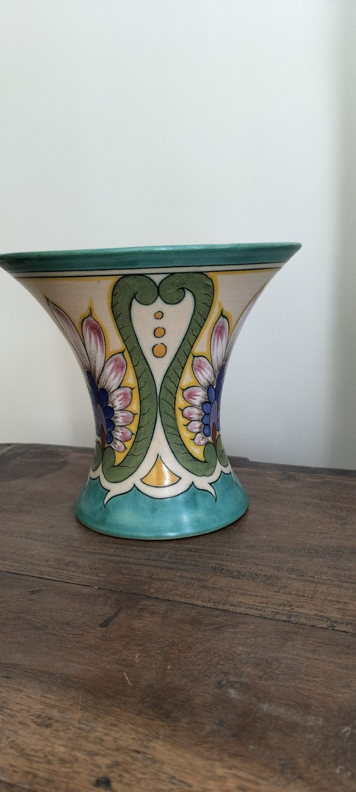 Gouds plateel vaas , bloemmotief "La Hora", Ophalen