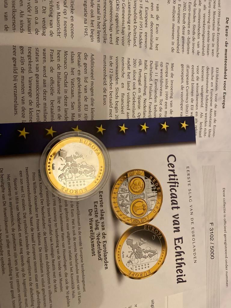 Eerste slag van de Eurolanden - De Huwelijksmunt, Postzegels en Munten, Koningin Beatrix, Losse munt, Goud, Overige waardes