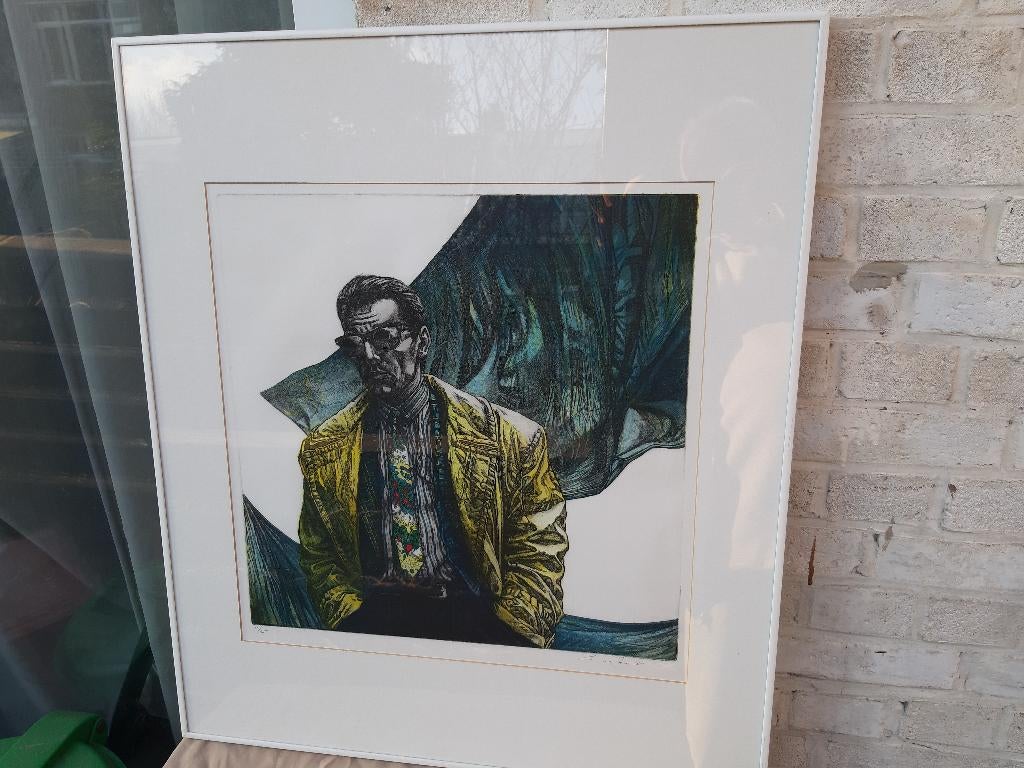 Ed van der Kooy - Man met Bril, Waiting for the Catalina., Antiek en Kunst, Kunst | Litho's en Zeefdrukken, Ophalen