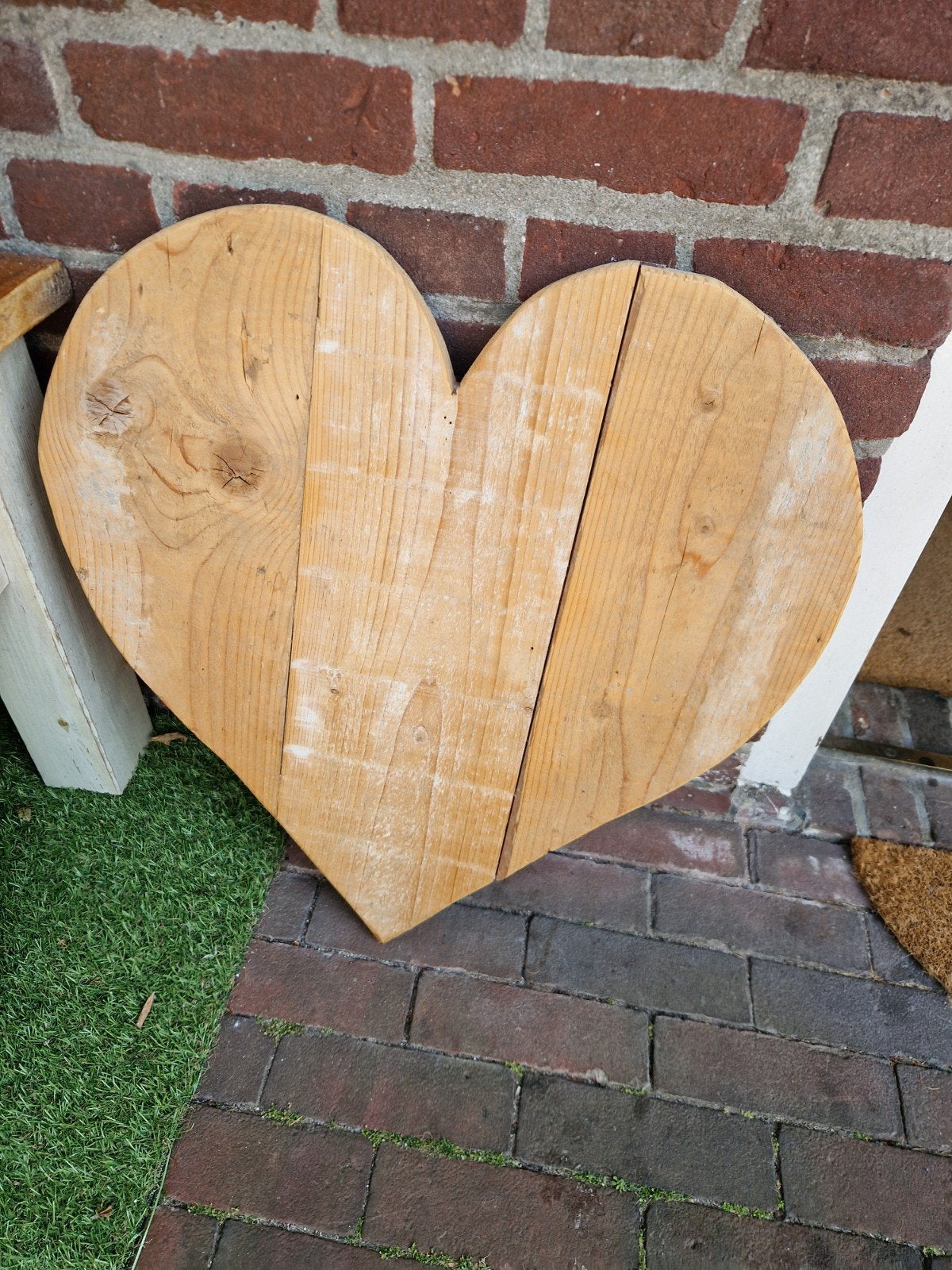GROOT HOUTEN DECORATIE HART, Tuin en Terras, Tuinwanddecoratie, Ophalen of Verzenden