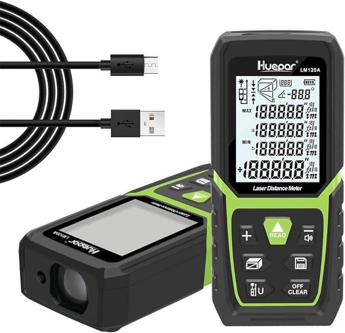 Huepar Laser afstandsmeter 50Meter  LM50A met Li-Ion-accu, Ophalen of Verzenden, Nieuw, Afstand