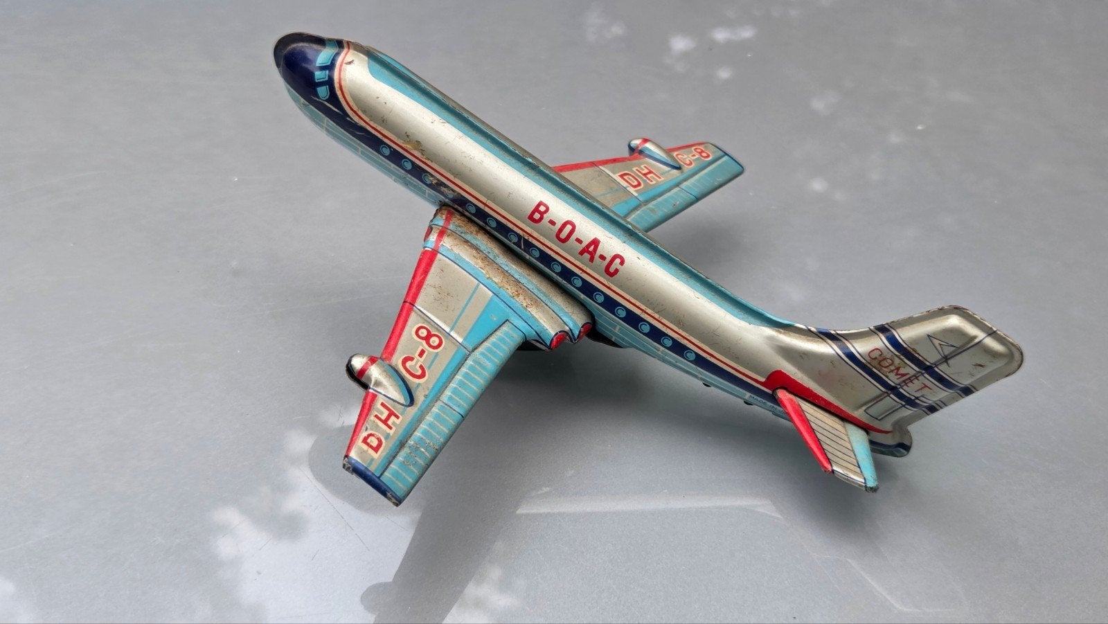 BOAC DH C-8 Comet vliegtuig oud blikken speelgoed Japan, Ophalen of Verzenden