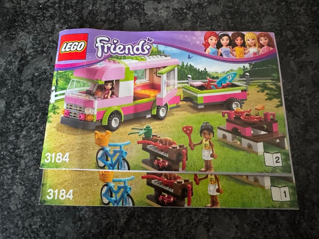 Lego Friends 3184 Camper compleet met boekje en in zeer goed, Lego, Friends, Ophalen of Verzenden, Zo goed als nieuw