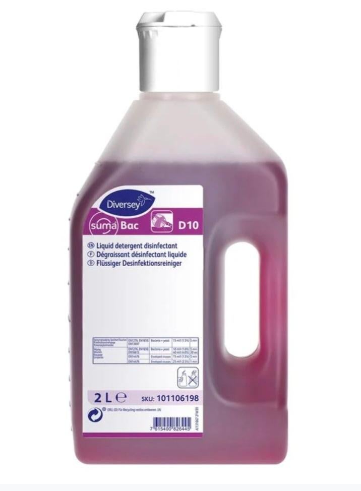 Diversey Suma Bac D10 - Professionele Desinfectie (2L, Ophalen of Verzenden, Schoonmaakmiddel