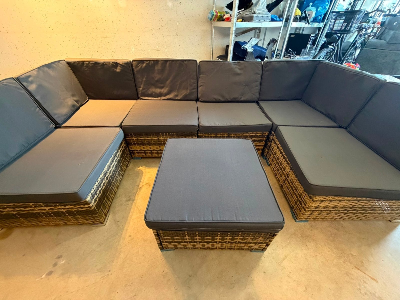 Tectake Wicker Loungeset Venetië - Zeer Goede Staat, Ophalen, Zo goed als nieuw, Wicker