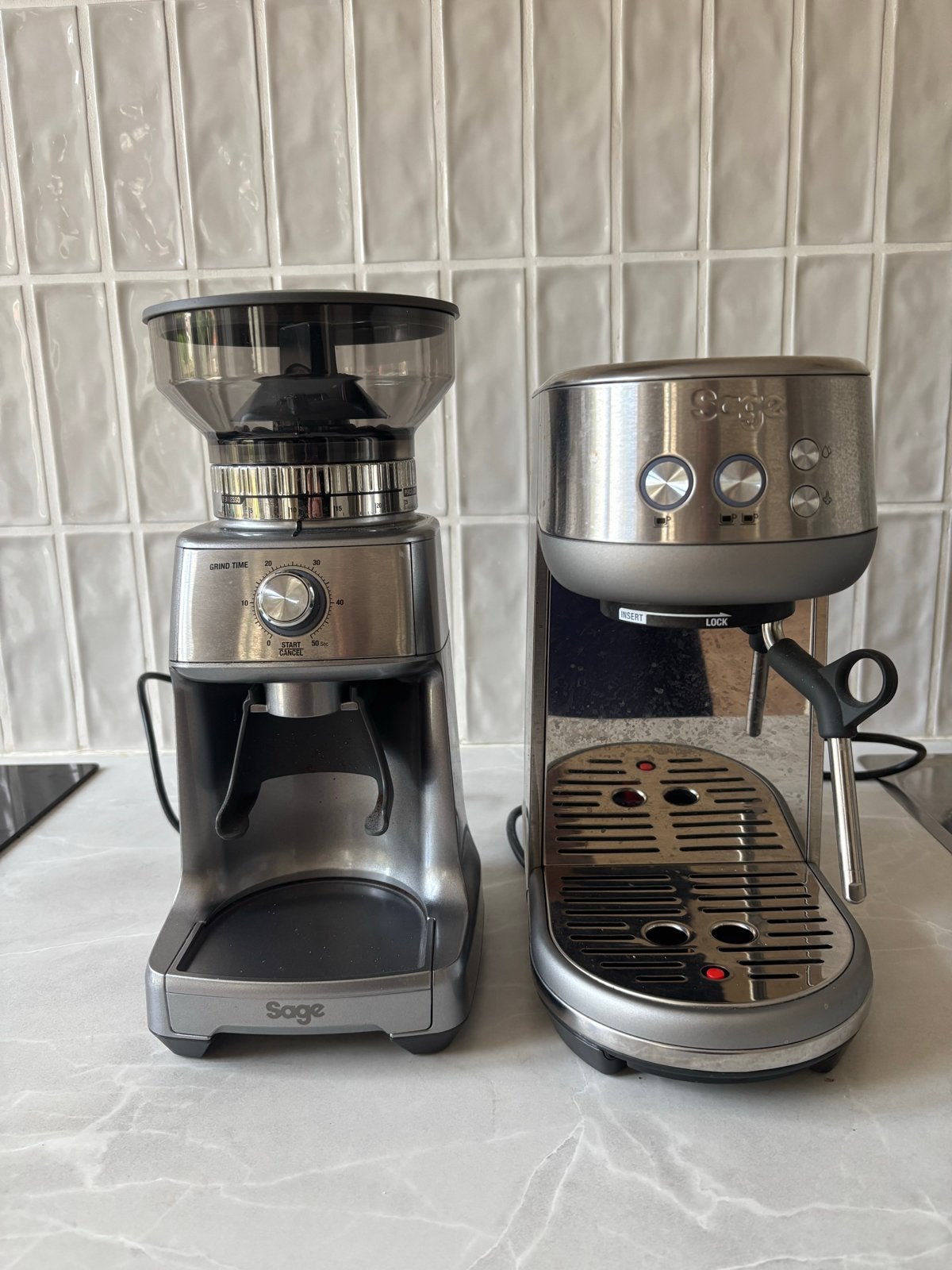 Sage Bambino  + Dose Control Pro - Zo goed als nieuw, Ophalen, Afneembaar waterreservoir, Espresso apparaat, Zo goed als nieuw