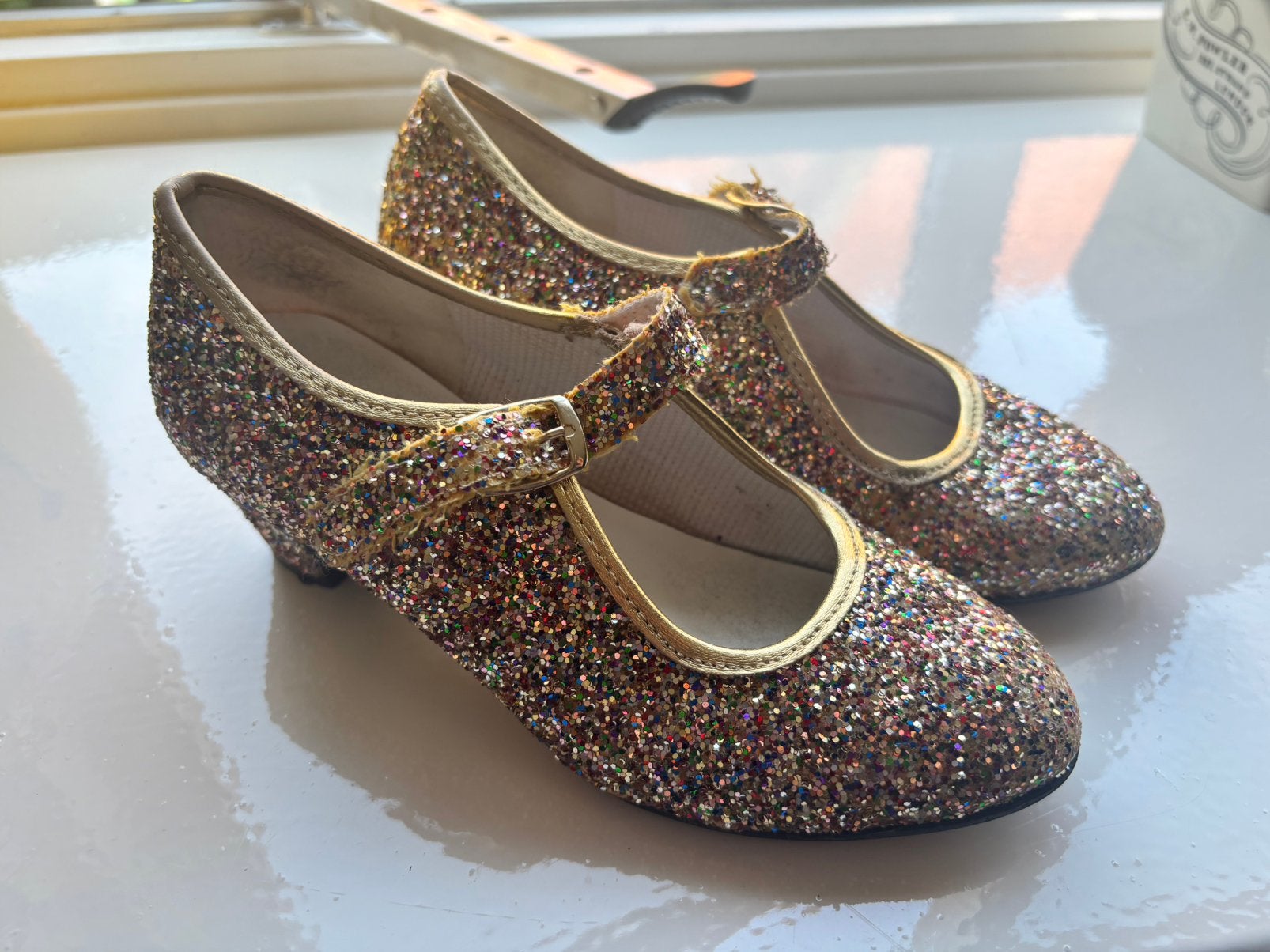Spaanse glitterhakken schoenen maat 30, Ophalen of Verzenden, Zo goed als nieuw, Meisje, Schoenen