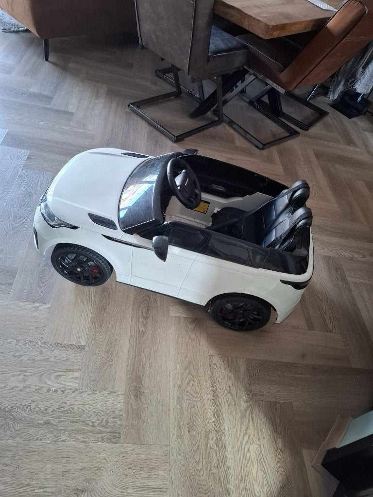 Range Rover Evoque 12V Elektrische Kinderauto Wit, Ophalen, Zo goed als nieuw