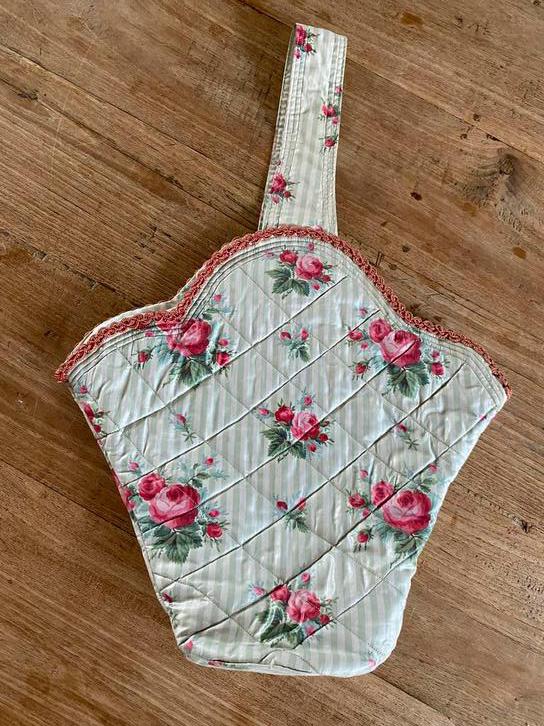 Vintage tas met rozen, Ophalen of Verzenden, Zo goed als nieuw, Handtas