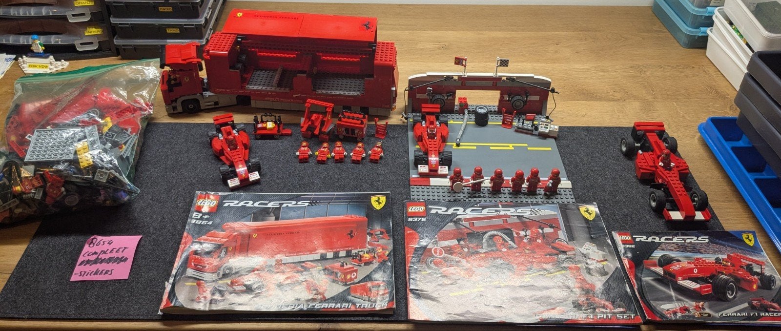Lego Formule 1 Ferrari 2x 8465 Scuderia, 8375 en 8362, Ophalen of Verzenden