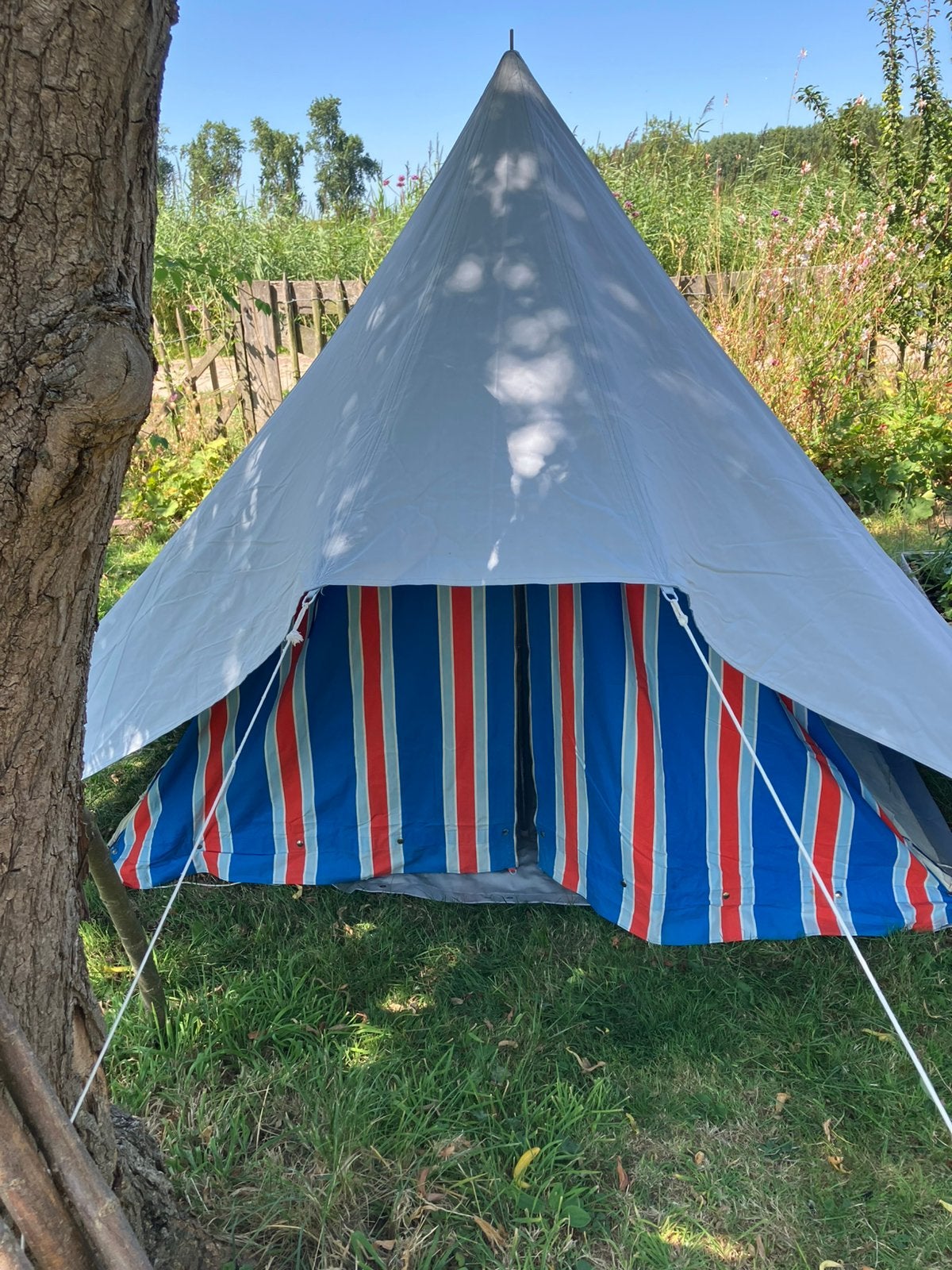 Vintage 2 persoons katoenen tent., Ophalen, Zo goed als nieuw