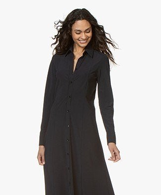 Jurk: Japan tky jurk overhemdjurk maat s,  Donkerblauw, Blauw, Japan TKY, Zo goed als nieuw, Onder de knie