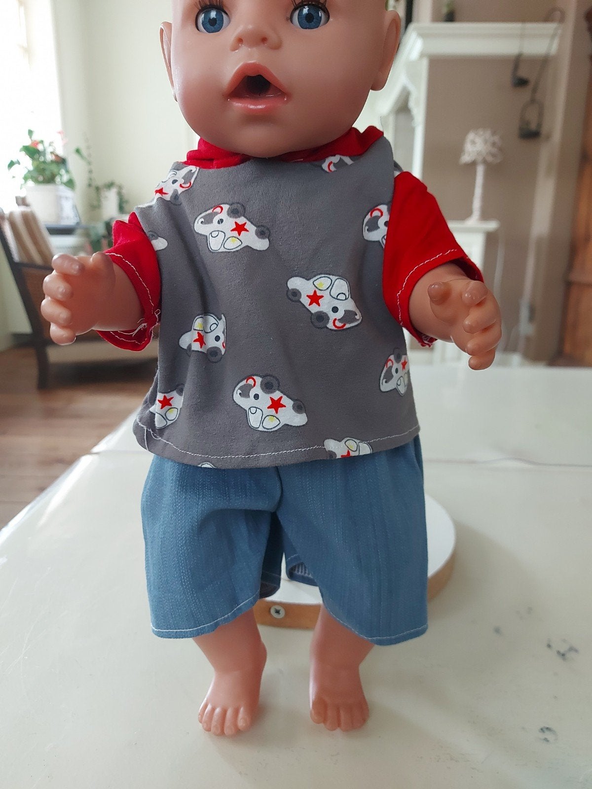 Jongens set auto baby born pop 43cm, Ophalen of Verzenden, Nieuw, Babypop