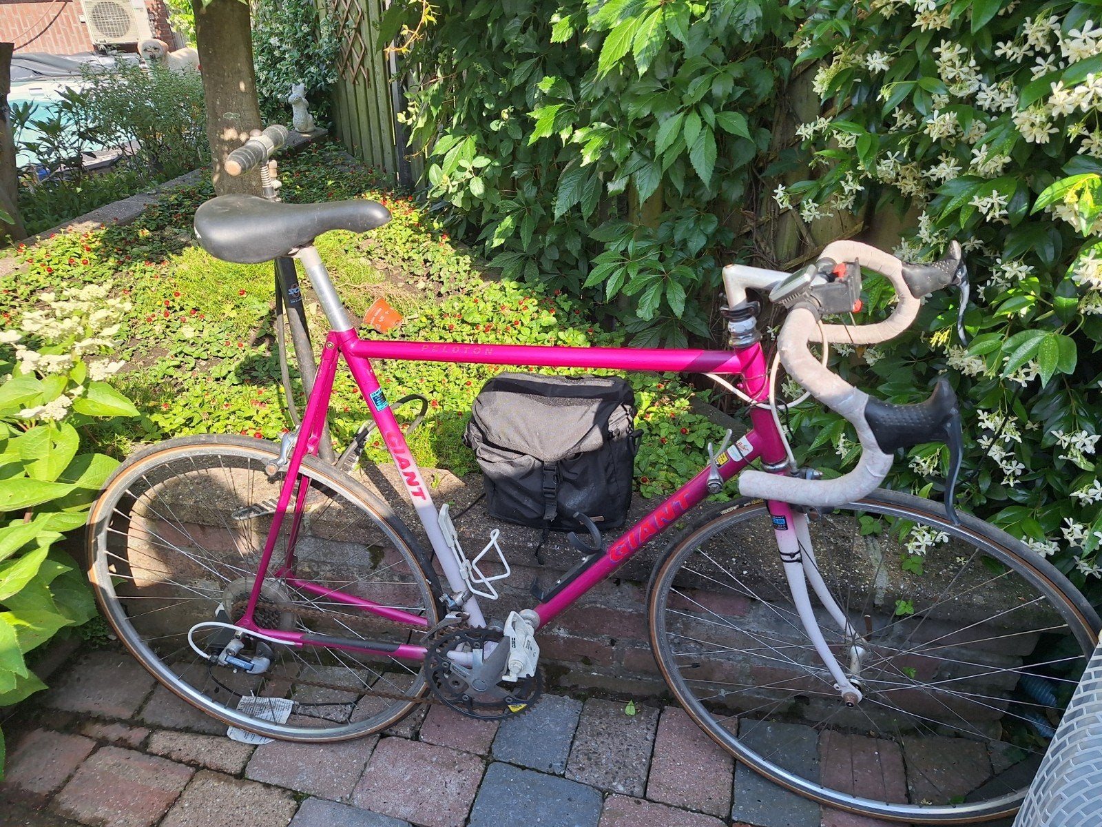 Vintage Giant racefiets met fietspomp en accessoires, Ophalen, Gebruikt