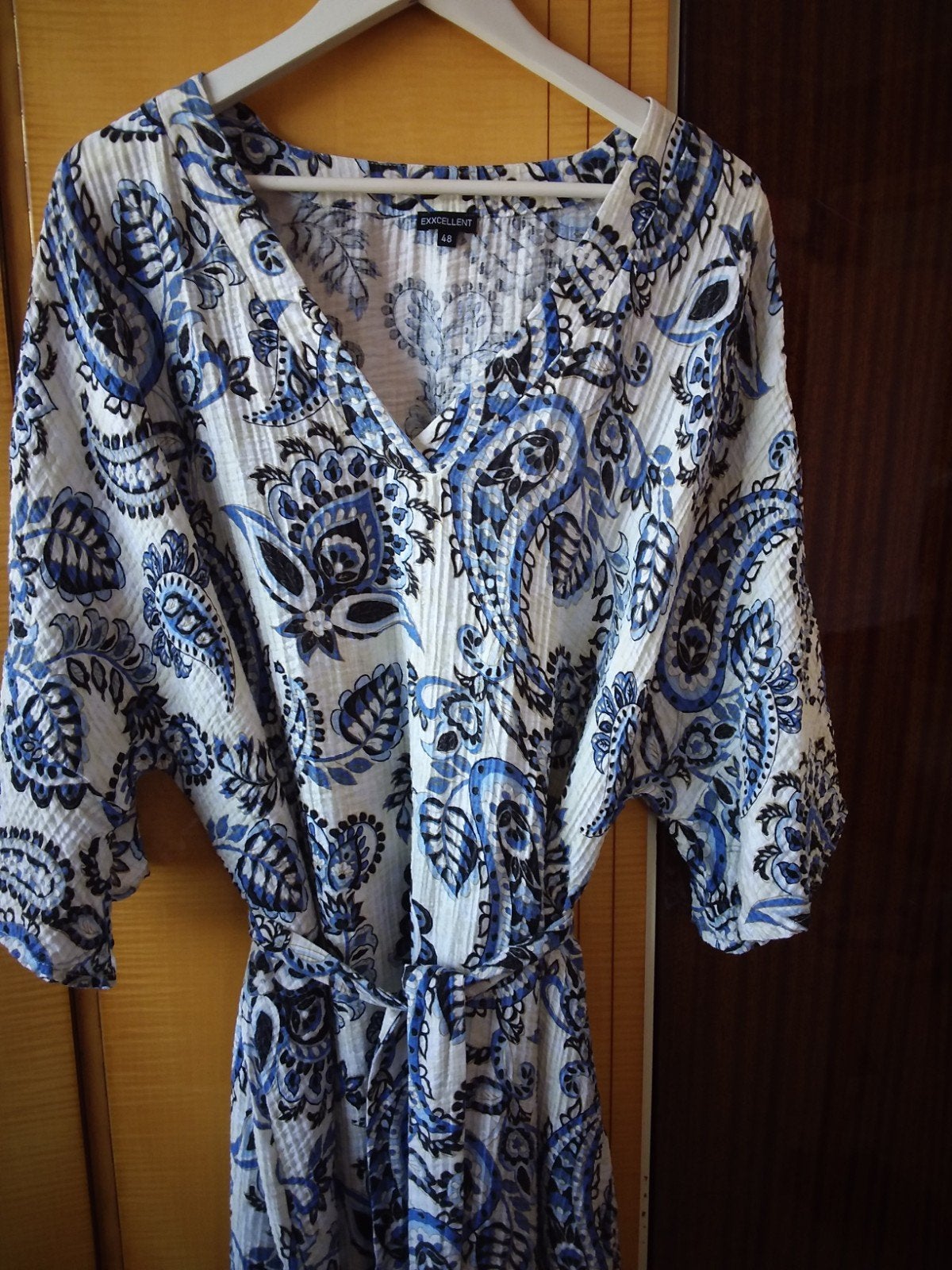 Jurk met Paisley motief Exxcellent 48, Kleding | Dames, Maat 46/48 (XL) of groter, Zo goed als nieuw, Exxcellent, Onder de knie