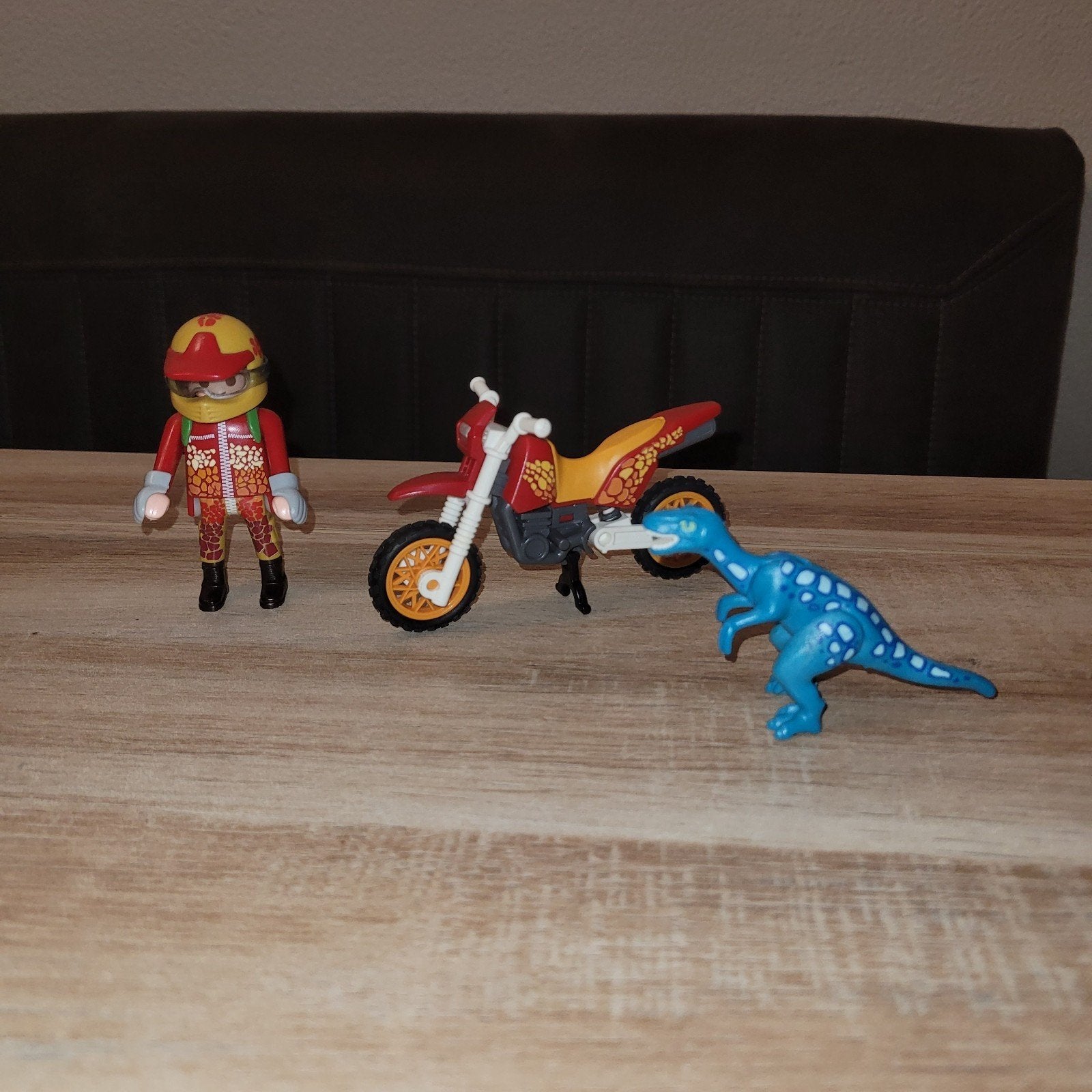 Playmobil motorcrosser met motor en dinosaurus, Ophalen of Verzenden, Gebruikt, Jongen of Meisje