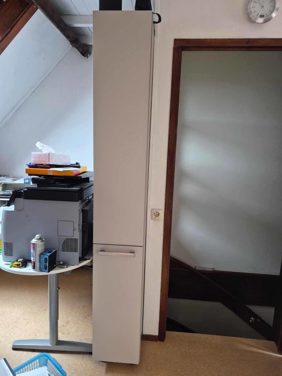 Lichtgrijze Apothekerskast met 6 Mandjes en Stelpoten, Huis en Inrichting, Kasten | Overige, Ophalen, Gebruikt