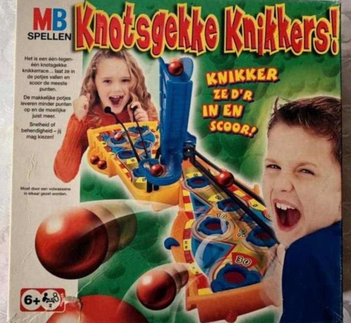 Knotsgekke Knikkers! Gezelschapsspel van MB, Een of twee spelers, Ophalen of Verzenden, Gebruikt